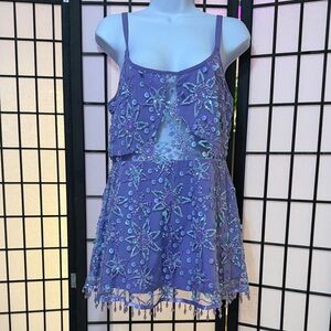 iHeartRaves Purple Floral Mini Dress